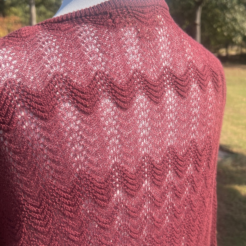 Knox Rose | Maroon Open-Front Cardigan…..101B - Picture 9 of 13